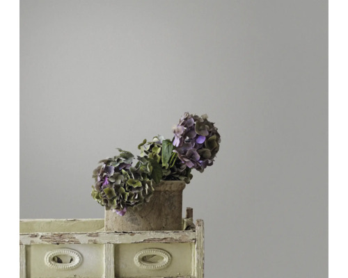 Hortensias dans un pot sur une petite étagère