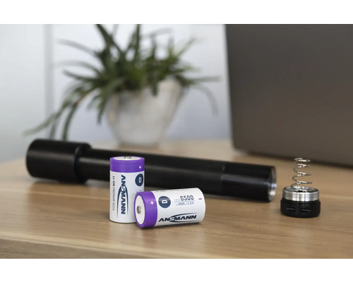 Piles Ansmann D et lampe torche LED