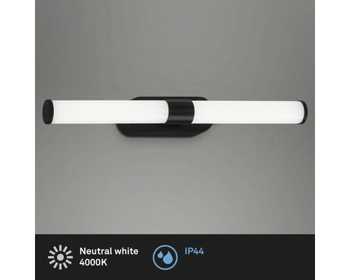 Schwarze LED-Wandleuchte mit neutralweissem Licht