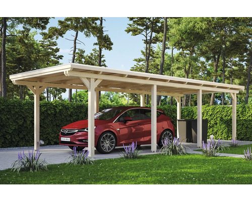 Carport pour un véhicule SKAN HOLZ Emsland 354x846 cm, toit aluminium