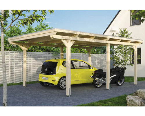 Carport pour un véhicule SKAN HOLZ Emsland 404x604 cm, toit aluminium