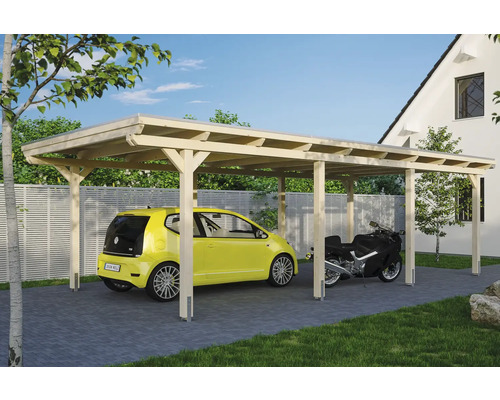 Carport pour un véhicule SKAN HOLZ Emsland 404x846 cm, toit aluminium