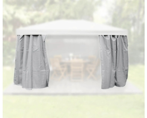 Rideaux gris sur un pavillon