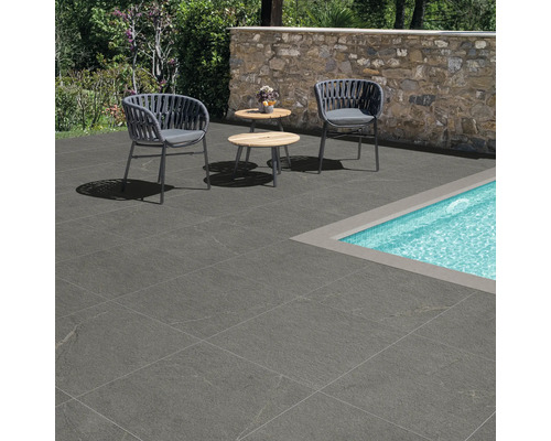 FLAIRSTONE Feinsteinzeug Terrassenplatte Canyon Grey rektifizierte Kante 60 x 60 x 2 cm