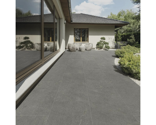 Dalle de terrasse en grès cérame fin FLAIRSTONE Canyon Grey bord rectifié 120 x 60 x 2 cm