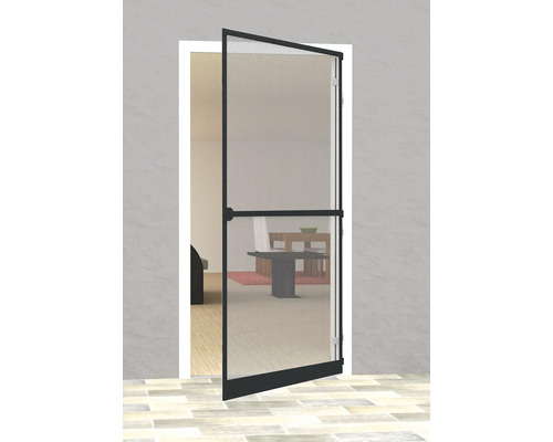 Moustiquaire porte à cadre aluminium anthracite 100x215 cm