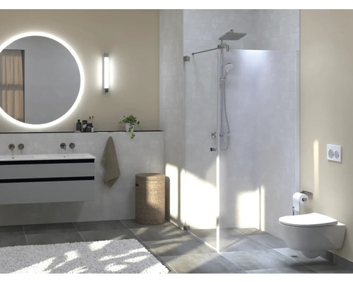 Porte de douche Jungborn avec paroi latérale SETTE porte pivotante à gauche paroi latérale à droite 80 x 80 cm couleur de profilé chrome verre transparent avec revêtement résistant à la saleté et poignée