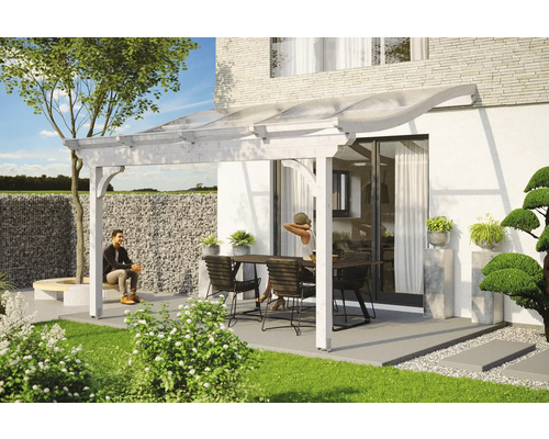 Toiture pour terrasse SKAN HOLZ Verona 434x339 cm blanc