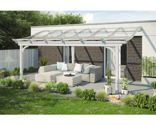 Toiture pour terrasse SKAN HOLZ Verona 648x239 cm blanc