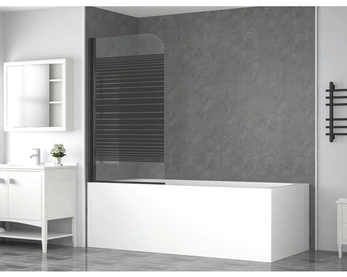 Pare-baignoire 1 partie form&style ABETO 750 x 1400 mm noir