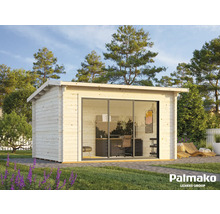 Abri de jardin Palmako Ines 11,1 m² Slide avec plancher 390 x 300 cm naturel