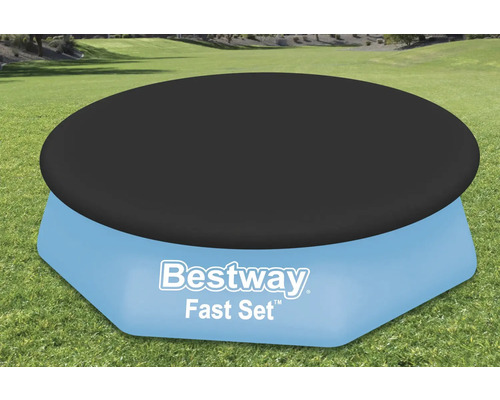 Piscine Bestway Fast Set avec couverture dans le jardin