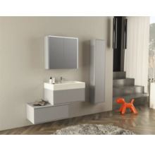 Armoire de toilette à LED Jungborn QUATTRO/NOVE/SEDICI LxHxP 80x70x20 cm gris clair