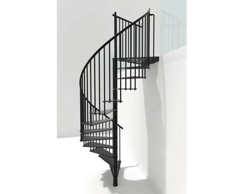 Schwarze Wendeltreppe im Innenraum