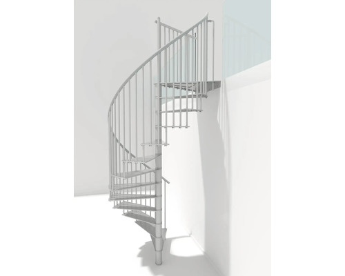 Escalier en colimaçon métallique avec rampe pour l''intérieur