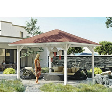 Pergola avec mobilier de jardin