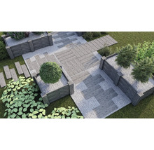 Jardinière surélevée en béton Cube Antique 118x118x69 cm gris-thumb-12