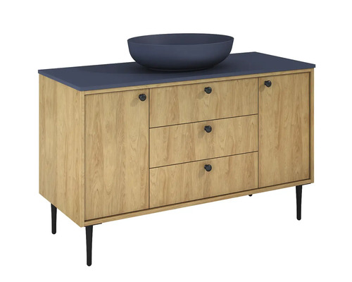 Waschtischunterschrank mit Schubladen und Aufsatzwaschbecken