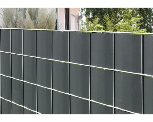 Clôture en treillis métallique avec bandes d''intimité
