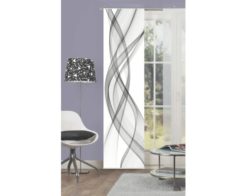 Panneau coulissant décoratif avec motif ondulé dans le salon