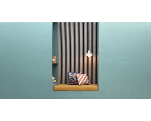 Einbaunische mit Sitzkissen, Kissen, Wandpaneelen und Hängelampe