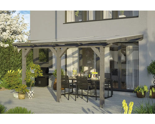 Toiture pour terrasse Skanholz Bormio 434 x 250 cm ardoise