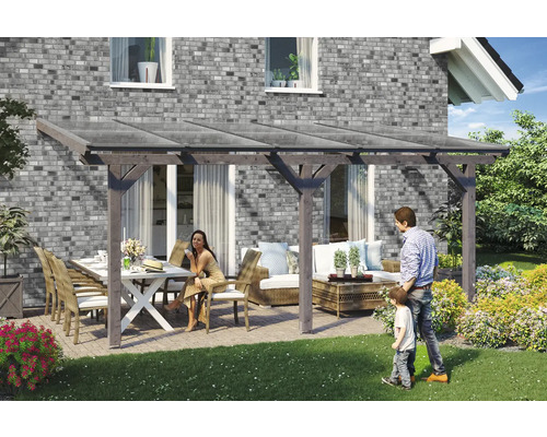 Toiture pour terrasse Skanholz Bormio 541 x 250 cm ardoise