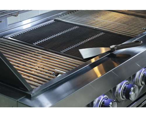 Gril en acier inoxydable avec grille et spatule