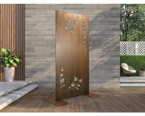 Éléments de jardin décoratifs : écran de confidentialité en métal avec motif de plantes pour l’extérieur
