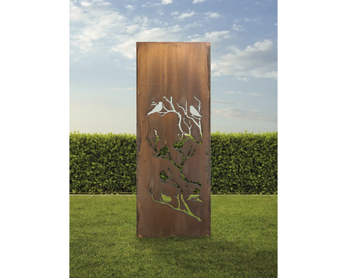 Sculpture de jardin décorative en métal avec motif d''oiseau