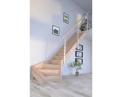 Escalier en bois avec rampe en intérieur