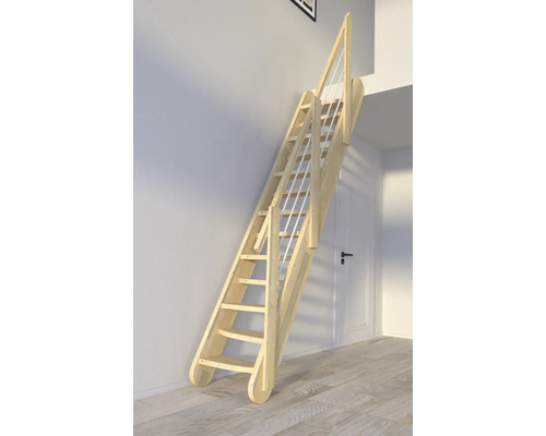 Escalier en bois avec rampe à l''intérieur