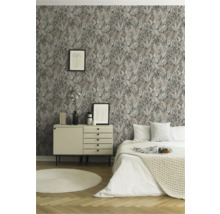 Papier peint intissé 39653-3 Ethno feuilles jungle gris