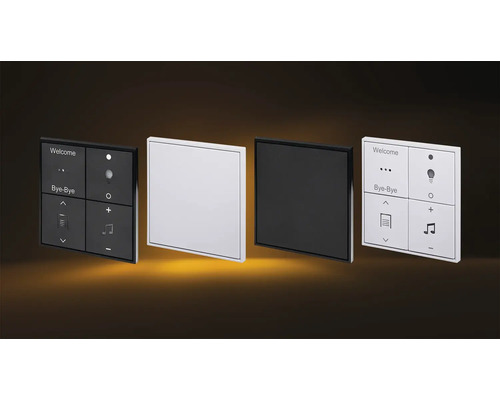 Plusieurs interrupteurs Smart Home en noir et blanc