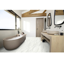 Designboden Vinylboden Fliese Marmor weiss Fold-Down 980 x 490 x 4,5 mm