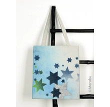Stofftasche mit Sternenmuster an einer Leiter
