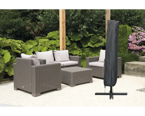 Salon de jardin avec housse de protection pour parasol
