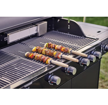 Barbecue avec brochettes de viande sur la grille