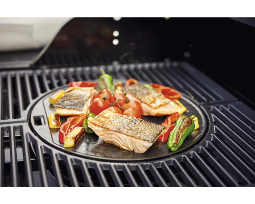 Saumon et légumes préparés sur un gril