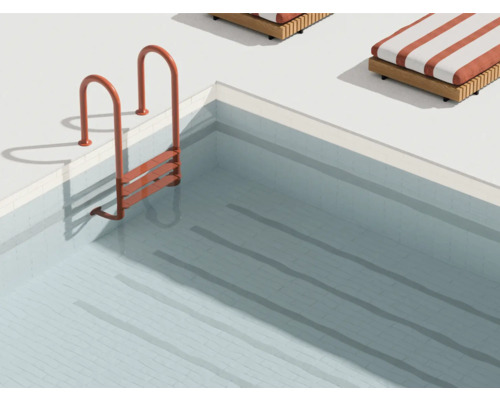 Schwimmbad mit Poolleiter und Liegen
