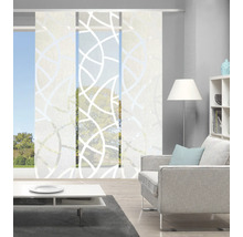 Salon avec rideau coulissant à motifs