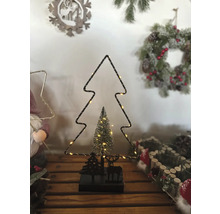 Weihnachtsdekoration mit Baumumriss und beleuchteter Tanne