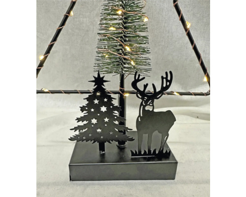 Dekorative Weihnachtsbeleuchtung mit Hirsch, Tannenbaum und LED-Lichtern