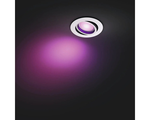 Spot encastrable au plafond avec faisceau lumineux violet