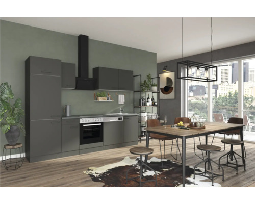 Cuisine complète sans appareils Optifit OPTIkompakt Madrid420 anthracite largeur 270 cm KPMA 2702OE-9+