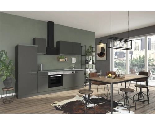 Cuisine complète sans appareils Optifit OPTIkompakt Madrid420 anthracite largeur 270 cm KPMA 2742OE-9+