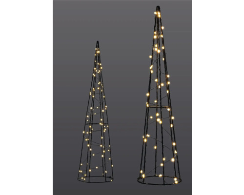 Deux cônes lumineux décoratifs pour l''extérieur