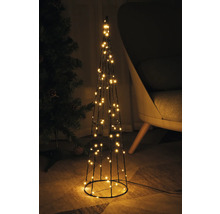 Sapin de Noël décoratif en métal avec lumières blanc chaud pour l''intérieur