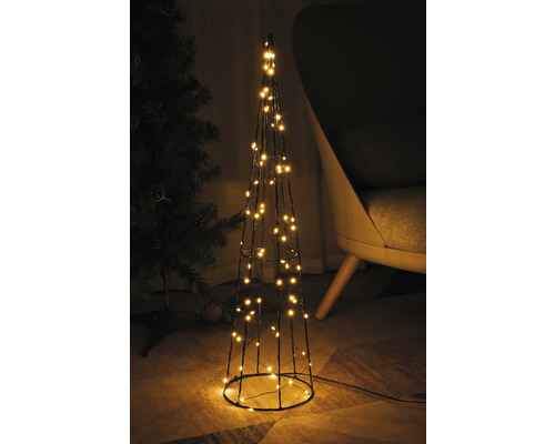 Sapin de Noël décoratif en métal avec lumières blanc chaud pour l''intérieur