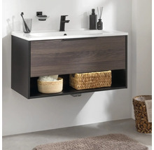 Lavabo avec meuble bas FACKELMANN B.Paris lxhxp 90.5x49.8x46.5 cm couleur de façade rigoletto chêne 77411